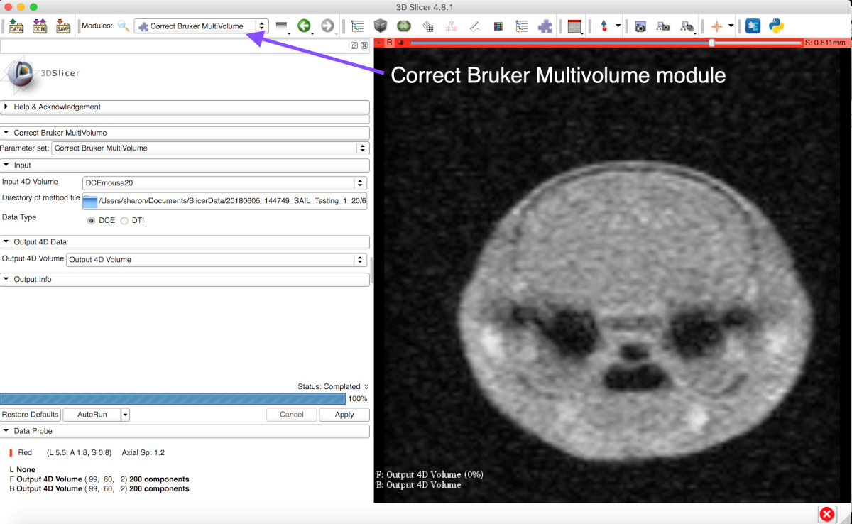 Bruker image correction module