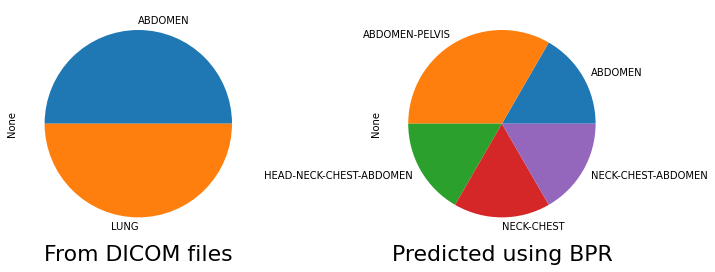 Body part examined tag distributions